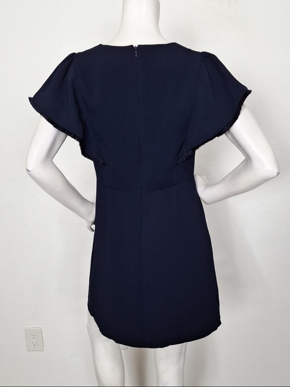 Loft Classic Navy Blue Fit & Flare Preppy Minimalist Parisian Chic Dress Size 4P - Picture 7 of 13